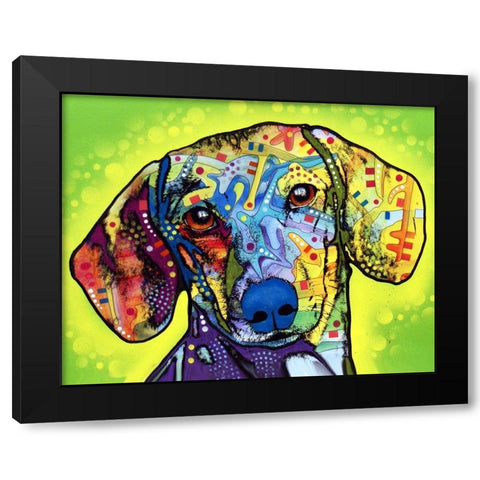Dachshund Black Modern Wood Framed Art Print by Dean Russo Collection