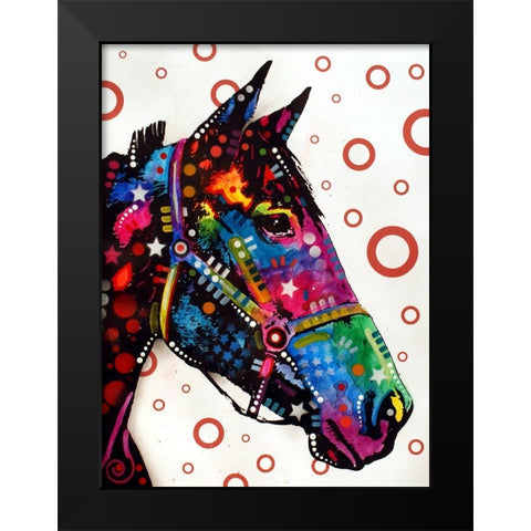 Horse Black Modern Wood Framed Art Print by Dean Russo Collection