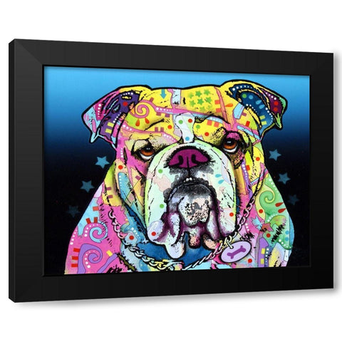 The Bulldog Black Modern Wood Framed Art Print by Dean Russo Collection