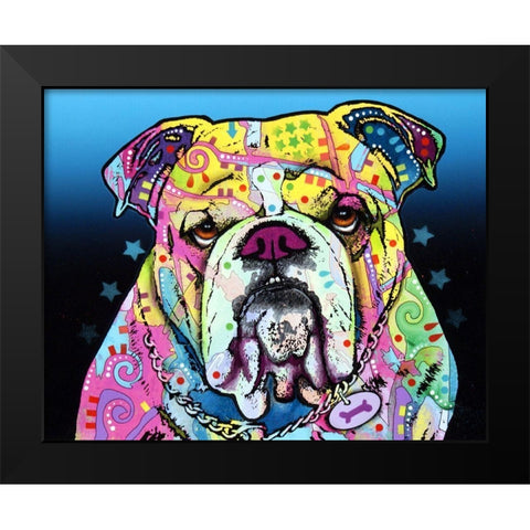 The Bulldog Black Modern Wood Framed Art Print by Dean Russo Collection