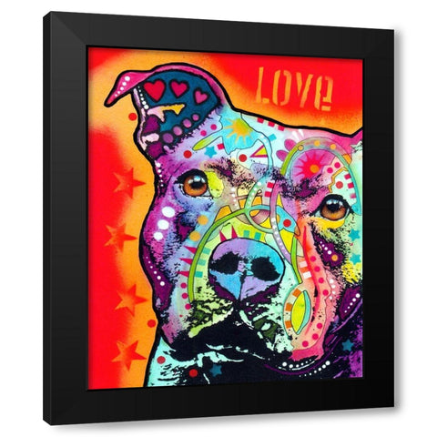 Thoughtful Pitbull Black Modern Wood Framed Art Print by Dean Russo Collection