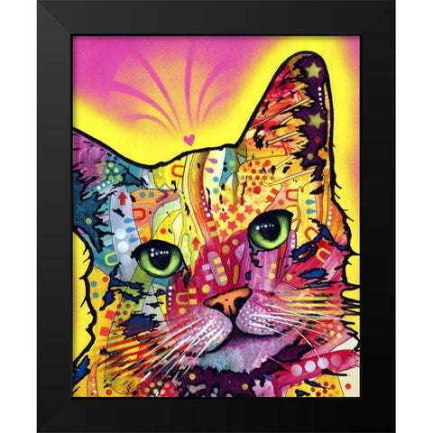 Tilt Cat I Black Modern Wood Framed Art Print by Dean Russo Collection