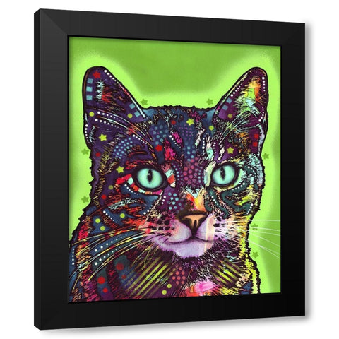 Watchful Cat Black Modern Wood Framed Art Print by Dean Russo Collection