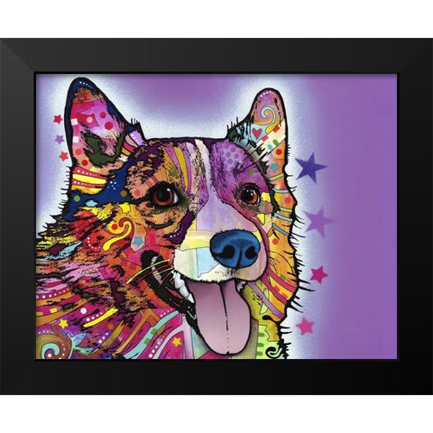 Corgi Black Modern Wood Framed Art Print by Dean Russo Collection