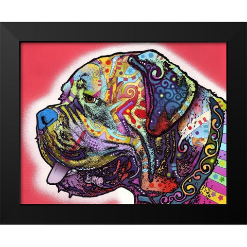 Profile Mastiff Black Modern Wood Framed Art Print by Dean Russo Collection