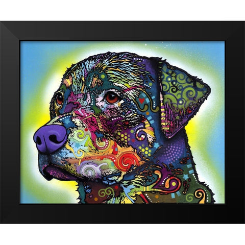 The Rottweiler Black Modern Wood Framed Art Print by Dean Russo Collection