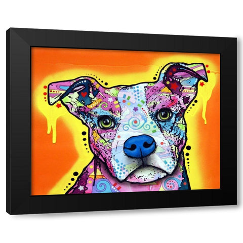 A Serious Pit Black Modern Wood Framed Art Print by Dean Russo Collection