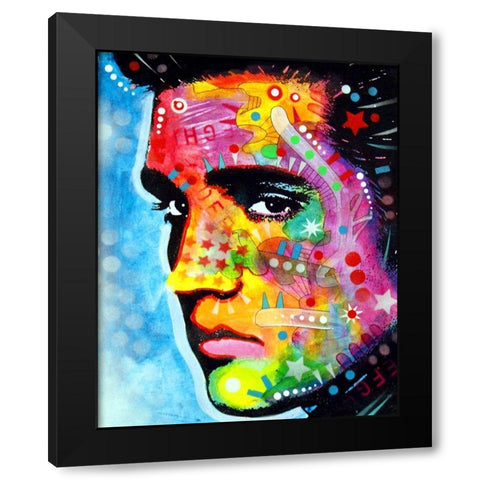 Elvis Presley Black Modern Wood Framed Art Print with Double Matting by Dean Russo Collection