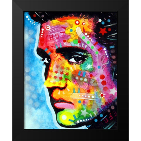 Elvis Presley Black Modern Wood Framed Art Print by Dean Russo Collection