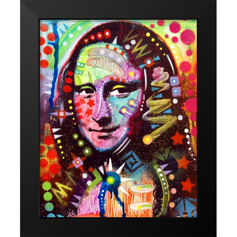 Mona Lisa Black Modern Wood Framed Art Print by Dean Russo Collection
