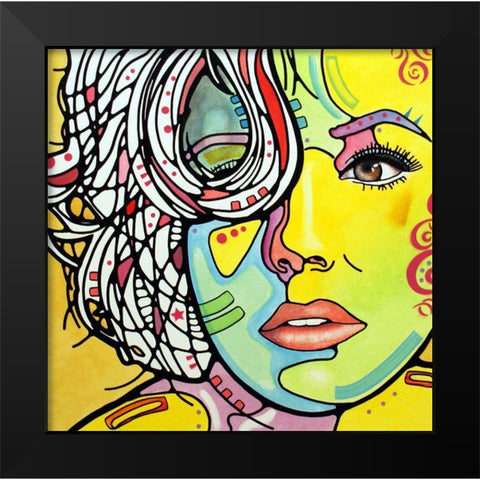 Strawberry Blonde Black Modern Wood Framed Art Print by Dean Russo Collection