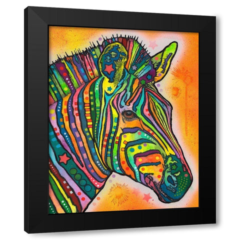 Zebra Black Modern Wood Framed Art Print with Double Matting by Dean Russo Collection