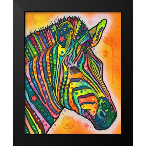 Zebra Black Modern Wood Framed Art Print by Dean Russo Collection