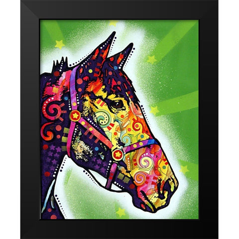 Horse Black Modern Wood Framed Art Print by Dean Russo Collection