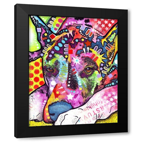Lying Dane Black Modern Wood Framed Art Print with Double Matting by Dean Russo Collection