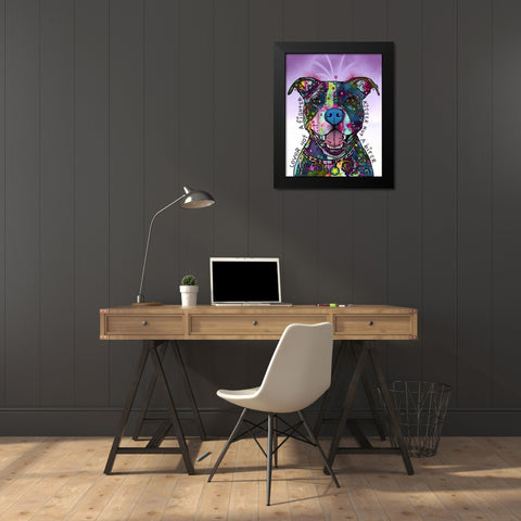 Lover Not a Fighter Black Modern Wood Framed Art Print by Dean Russo Collection