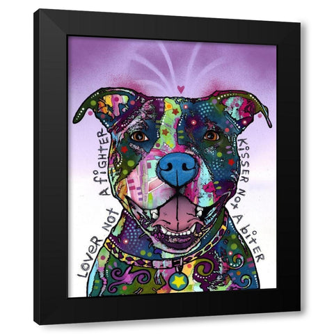 Lover Not a Fighter Black Modern Wood Framed Art Print by Dean Russo Collection