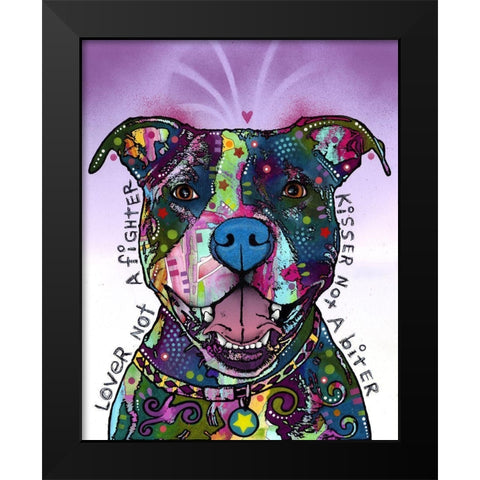 Lover Not a Fighter Black Modern Wood Framed Art Print by Dean Russo Collection
