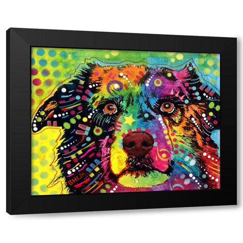 Straight Aussie Black Modern Wood Framed Art Print by Dean Russo Collection