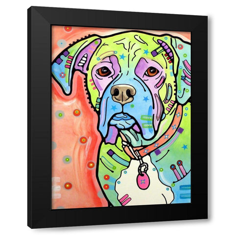 The Boxer Black Modern Wood Framed Art Print by Dean Russo Collection
