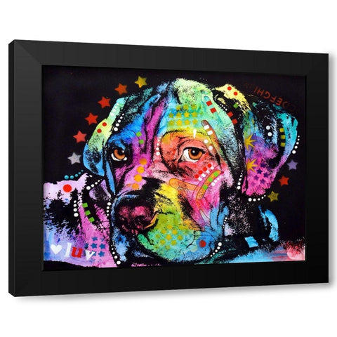 Young Mastiff Black Modern Wood Framed Art Print with Double Matting by Dean Russo Collection
