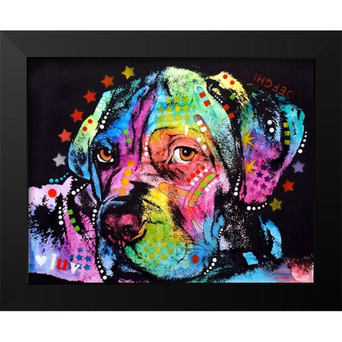 Young Mastiff Black Modern Wood Framed Art Print by Dean Russo Collection