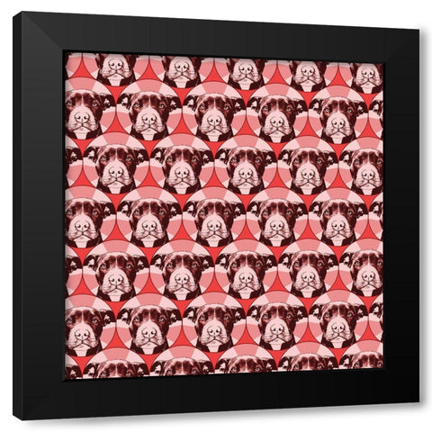 Love A Bull Pattern 1 Black Modern Wood Framed Art Print by Dean Russo Collection