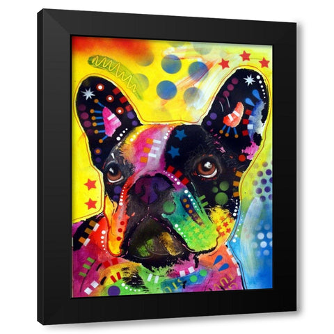 French Bulldog 2 Black Modern Wood Framed Art Print by Dean Russo Collection