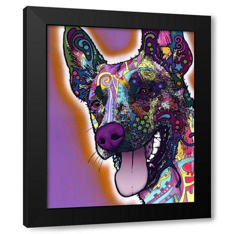 Malinois Black Modern Wood Framed Art Print by Dean Russo Collection