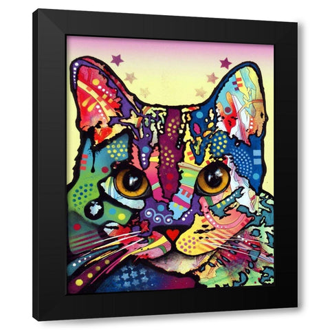 Maya Cat Black Modern Wood Framed Art Print by Dean Russo Collection