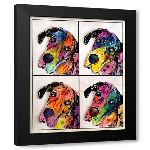 4 Danes Black Modern Wood Framed Art Print by Dean Russo Collection