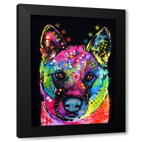 Akita Black Modern Wood Framed Art Print by Dean Russo Collection