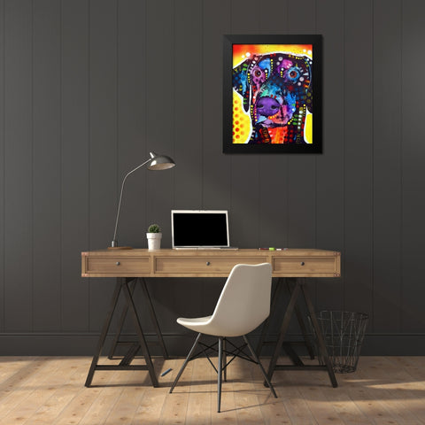 Dobie Black Modern Wood Framed Art Print by Dean Russo Collection