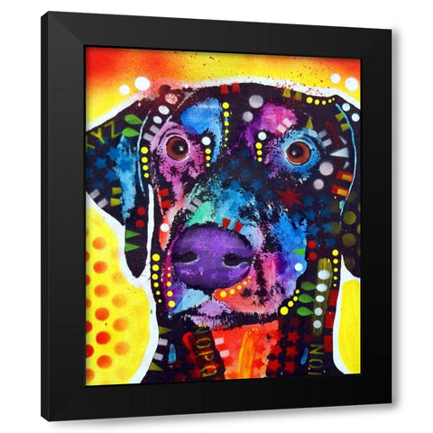 Dobie Black Modern Wood Framed Art Print by Dean Russo Collection