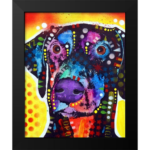 Dobie Black Modern Wood Framed Art Print by Dean Russo Collection