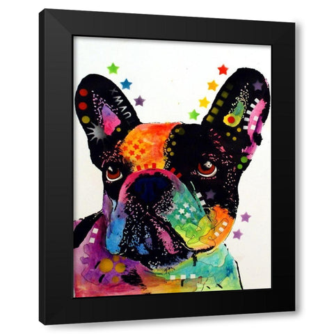 French Bulldog Black Modern Wood Framed Art Print with Double Matting by Dean Russo Collection
