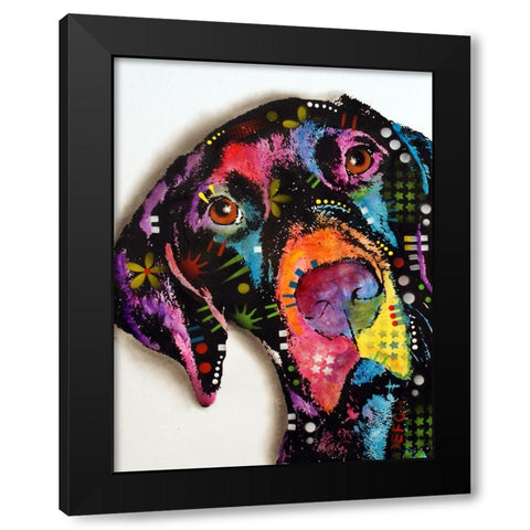Pointer Black Modern Wood Framed Art Print by Dean Russo Collection
