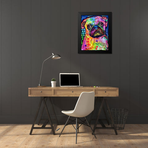 Pug 92309 Black Modern Wood Framed Art Print by Dean Russo Collection