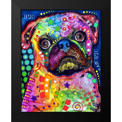 Pug 92309 Black Modern Wood Framed Art Print by Dean Russo Collection