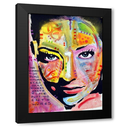 She Learned To Say Black Modern Wood Framed Art Print by Dean Russo Collection