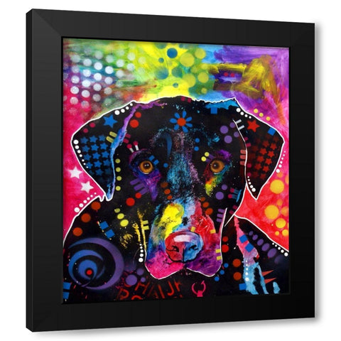 The Labrador Black Modern Wood Framed Art Print with Double Matting by Dean Russo Collection