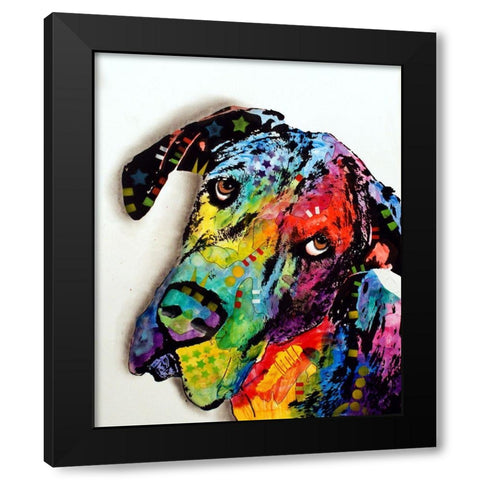 Tilted Dane Black Modern Wood Framed Art Print by Dean Russo Collection