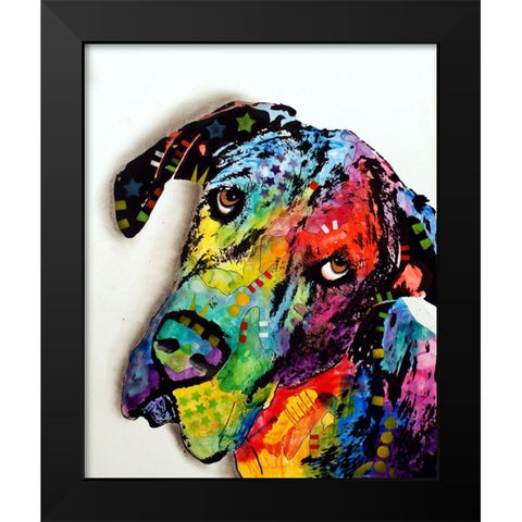 Tilted Dane Black Modern Wood Framed Art Print by Dean Russo Collection