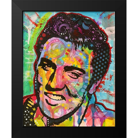 Elvis Black Modern Wood Framed Art Print by Dean Russo Collection