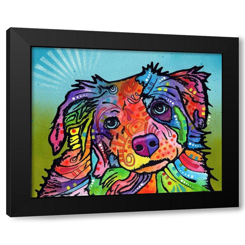 Reagan Black Modern Wood Framed Art Print with Double Matting by Dean Russo Collection