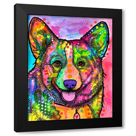 Corgi II Black Modern Wood Framed Art Print with Double Matting by Dean Russo Collection