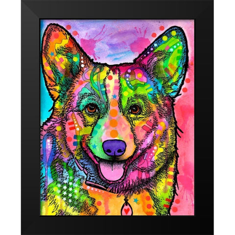 Corgi II Black Modern Wood Framed Art Print by Dean Russo Collection