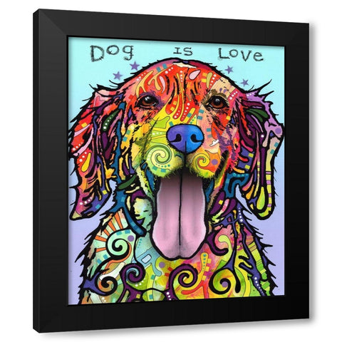 Dog Is Love Black Modern Wood Framed Art Print with Double Matting by Dean Russo Collection