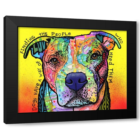 Dogs Have A Way Black Modern Wood Framed Art Print with Double Matting by Dean Russo Collection
