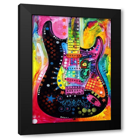 Lenny Strat Black Modern Wood Framed Art Print with Double Matting by Dean Russo Collection